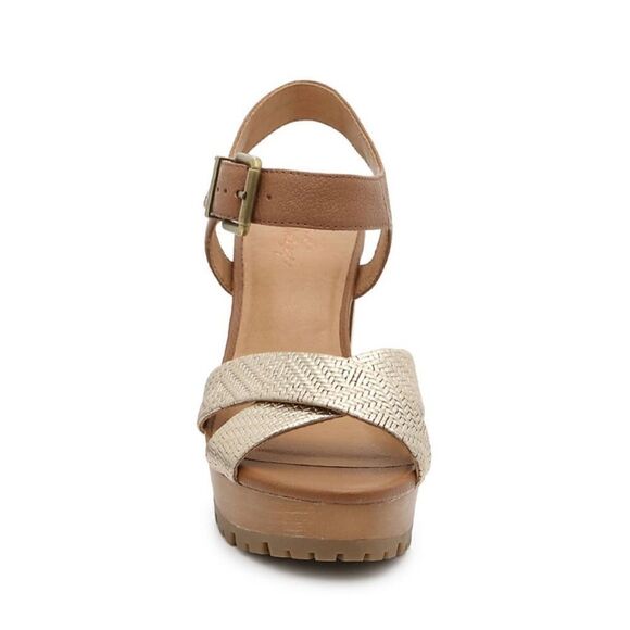 CROWN VINTAGE JULA PLATFORM SANDAL in Gold Cognac - Picture 6 of 9